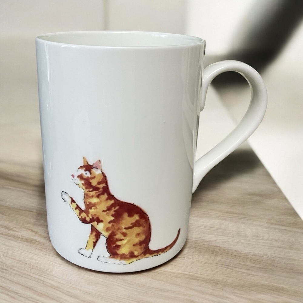 Roy Kirkham Fine Bone China Tea/Coffee Mug-Ginger Cat-Lucy/Butterfly